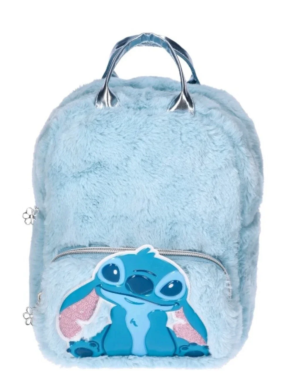 Lilo & Stitch Girls Faux Fur Mini Backpack, Blue